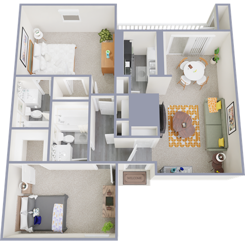 a floor plan of a one bedroom apartment